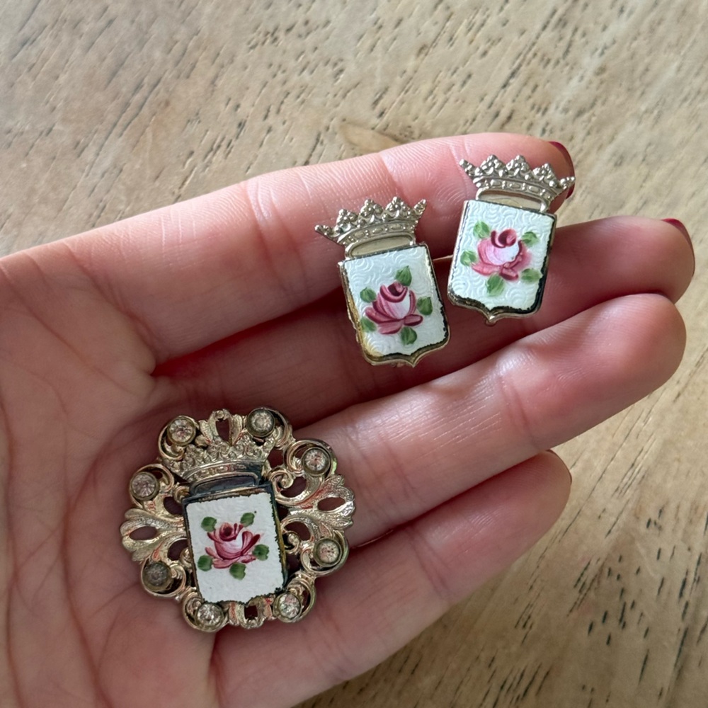Floral Silver Jewelry Set